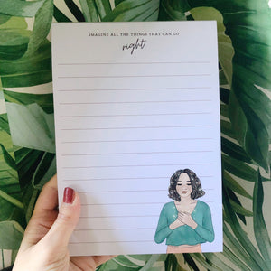 Inspirational lined notepad